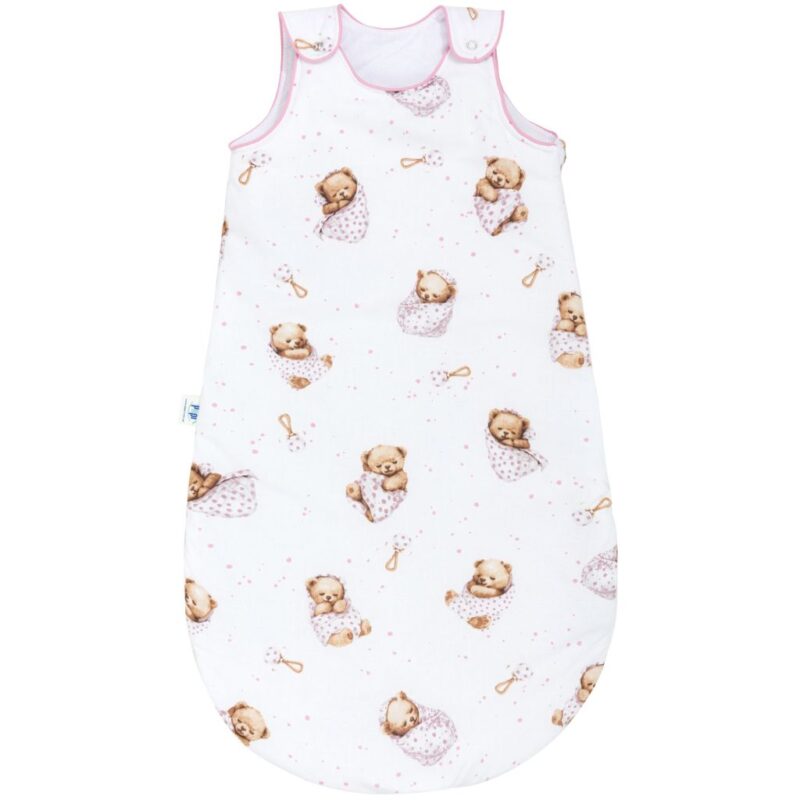 Hálózsák alváshoz - White Sleeping Teddy Bear - pamut 