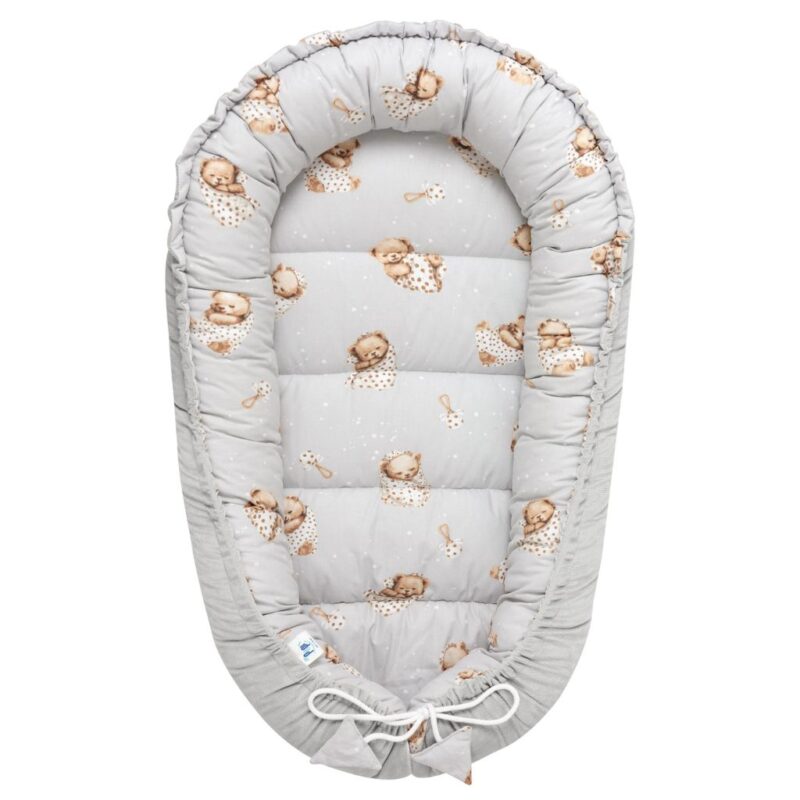 Babafészek és pólya szett - Sleeping Teddy Bear - pamut/velvet - Image 4