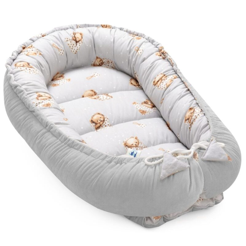 Babafészek és pólya szett - Sleeping Teddy Bear - pamut/velvet - Image 2