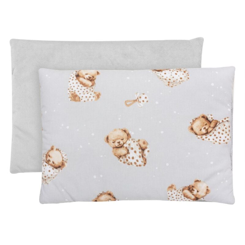 Lapos párna 25×35 - Sleeping Teddy Bear - pamut/velvet