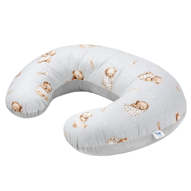 Kifli szoptatós párna - Sleeping Teddy Bear - pamut/velvet