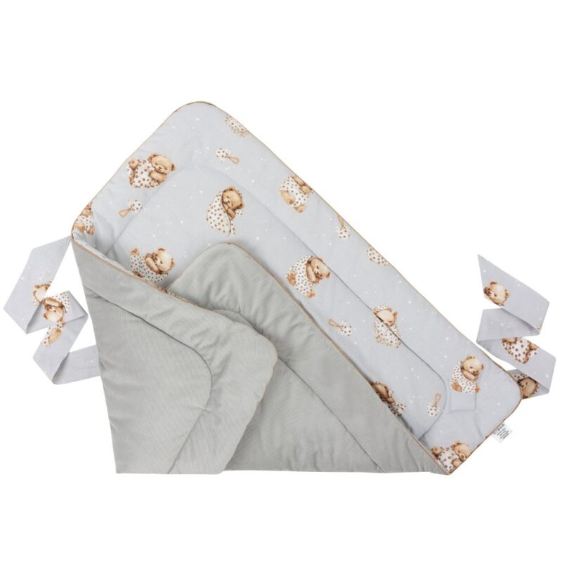 Babafészek és pólya szett - Sleeping Teddy Bear - pamut/velvet - Image 7