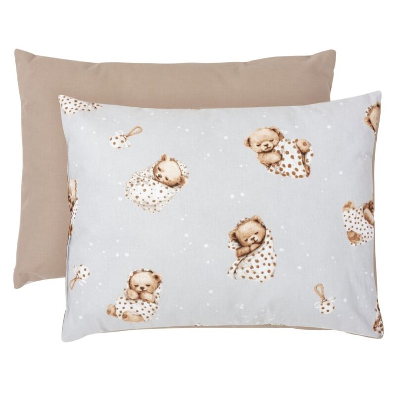 Pelyhes párna 30×40 - Sleeping Teddy Bear cappucino - pamut