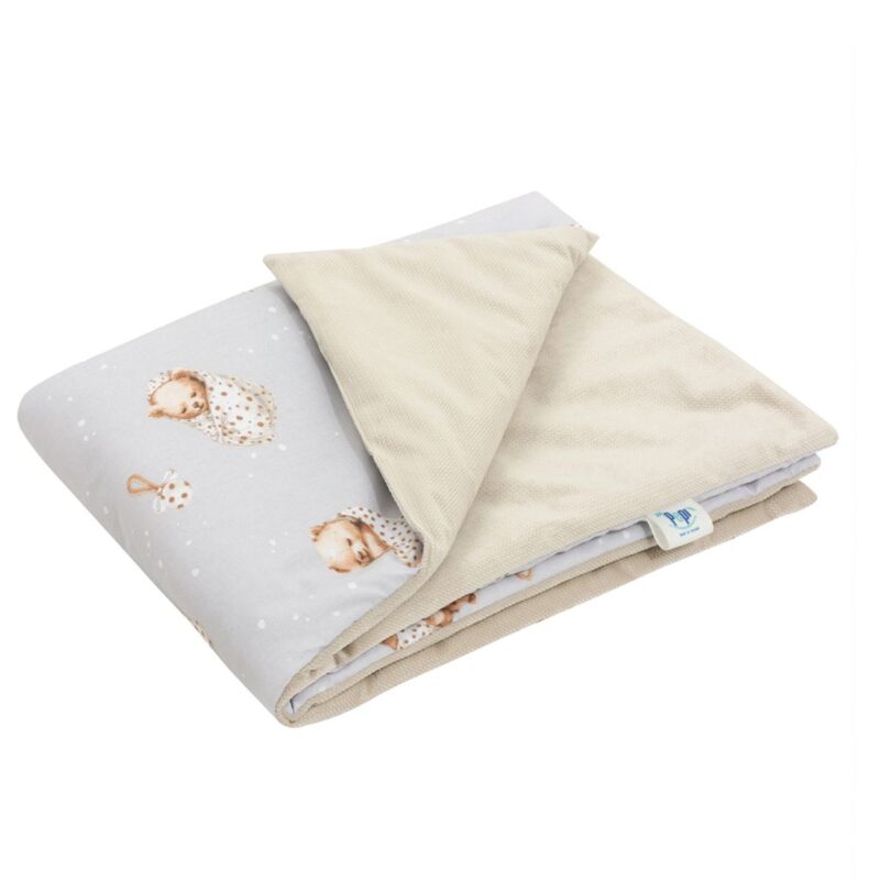 Paplan 55×75 - Sleeping Teddy Bear cappucino - pamut/velvet