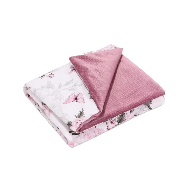 Baba szett 6 az 1-ben - Pink Flowers old rosa - pamut/velvet - Image 8