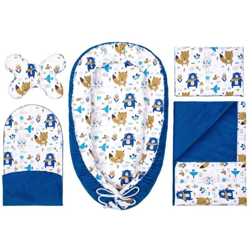 Baba szett 5 az 1-ben - Blue Bear - pamut/velvet