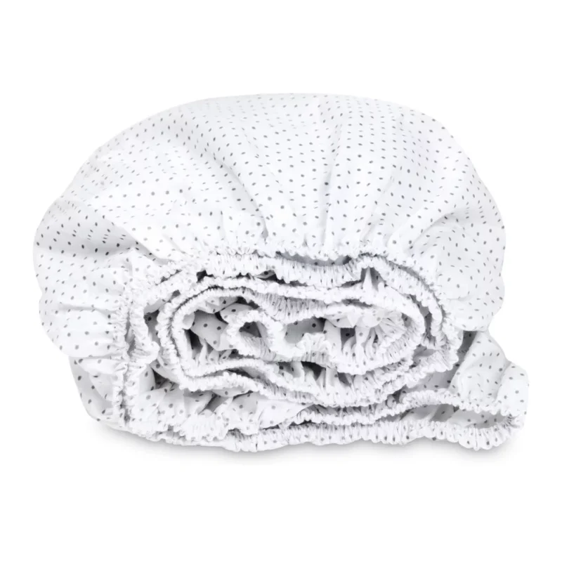 Lepedő pamut kiságyba gumis 60x120 - Dots White