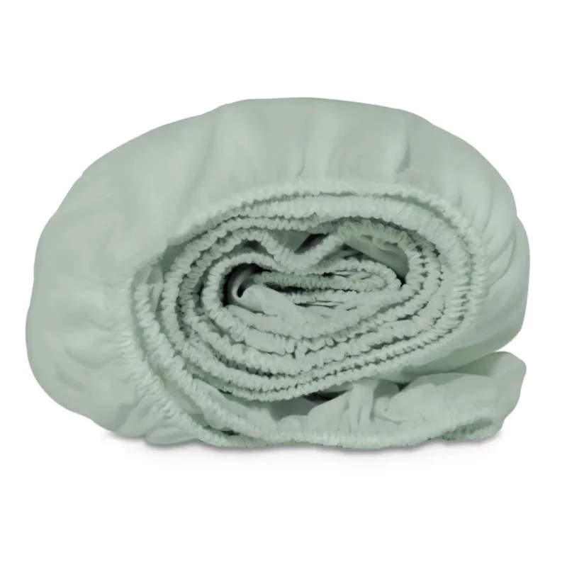 Lepedő pamut kiságyba gumis 60x120 - Sage