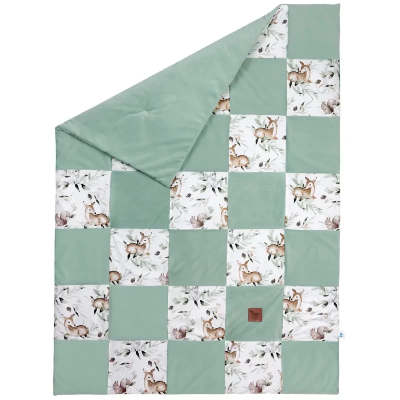 Paplan PATCHWORK 100x140 - Green Groove - pamut/velvet