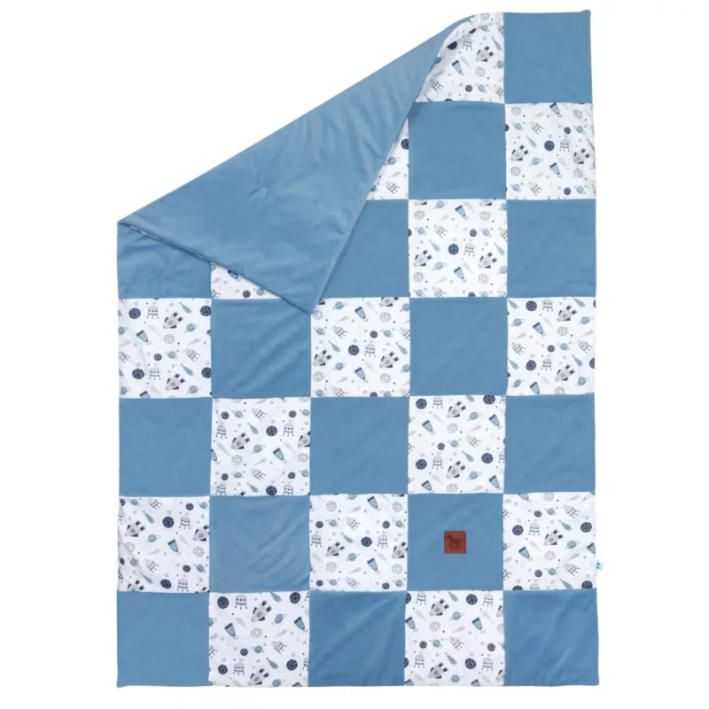 Patchwork paplan 100x140 lapos párnával 40x60 - Magic Space - pamut/velvet - Image 3