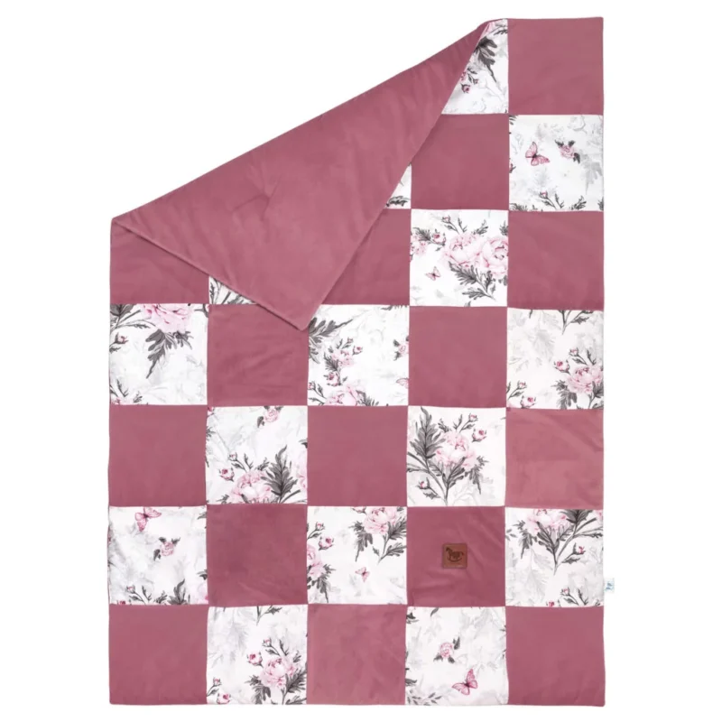 Paplan PATCHWORK 100x140 - Pink Flowers old rosa - pamut/velvet