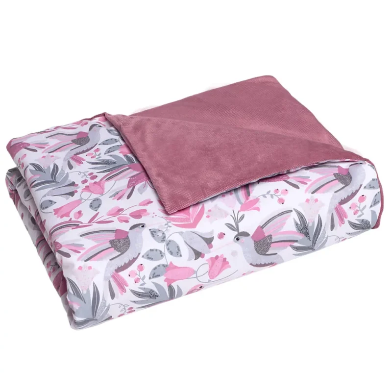 Paplan 100x135 - Hummingbird old rosa - pamut/velvet