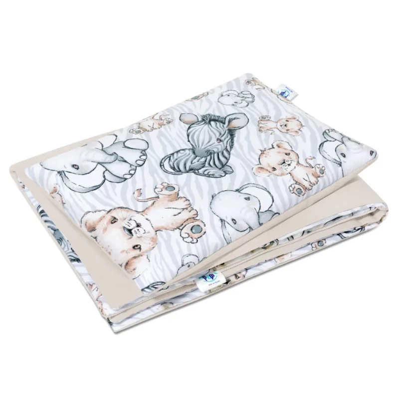 Szett 25x35-ös párna és 55x75-ös takaró – Safari cappucino – pamut/velvet