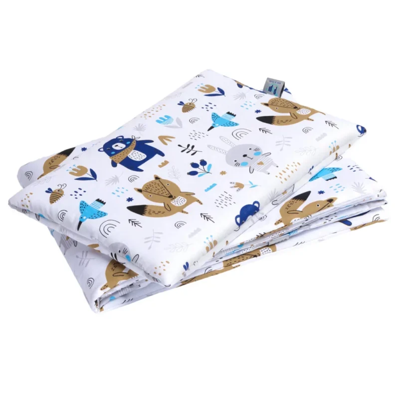 Szett 25x35-ös párna és 55x75-ös takaró – Blue Bear – pamut
