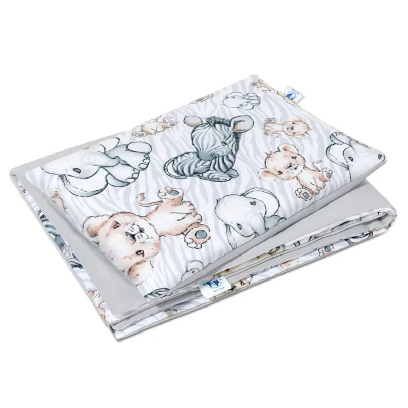 Szett 25x35-ös párna és 55x75-ös takaró – Safari – pamut/velvet