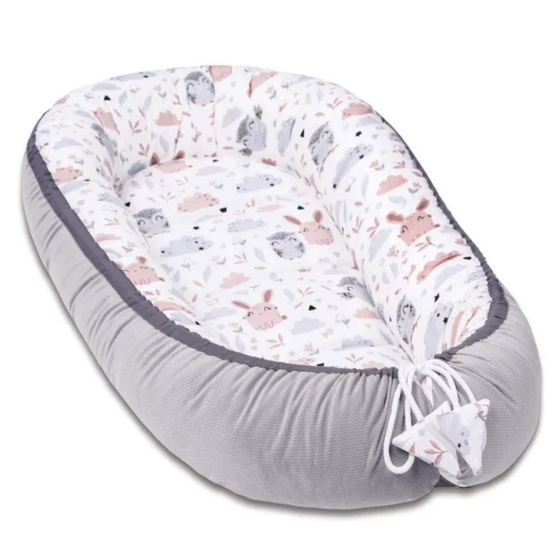 Baba szett 5 az 1-ben - Forest Friends grey - pamut/velvet - Image 2