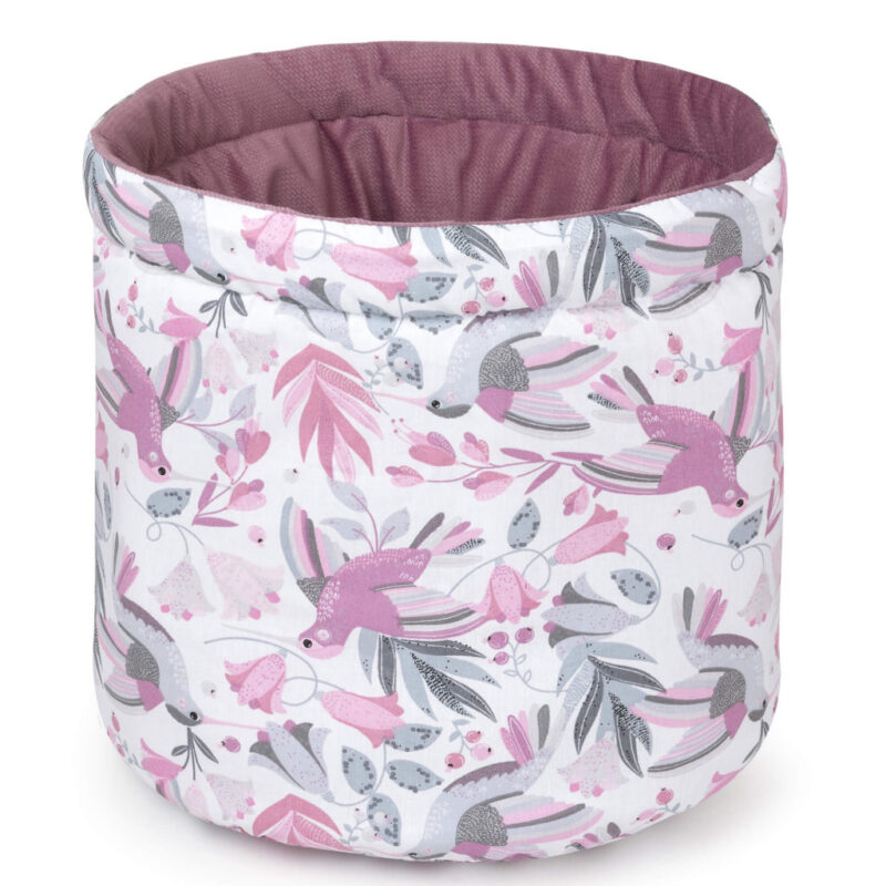 Kosárka babakellékekhez - Hummingbird old rosa - pamut/velvet - Image 2