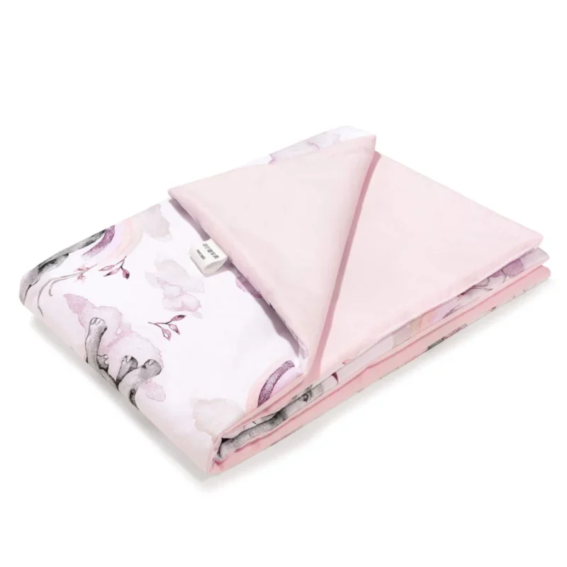 Zestaw poduszka 25x35 i kocyk 55x75 - Eledreams Pink - bawełna - Image 2