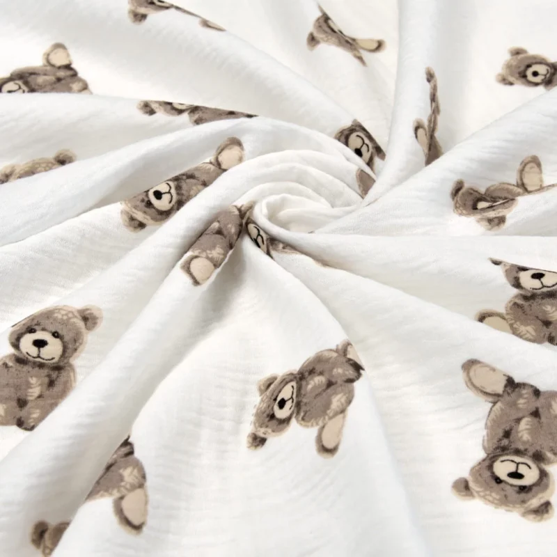 Muszlin babafészek - Sweet Teddy - muszlin/velvet - Image 4