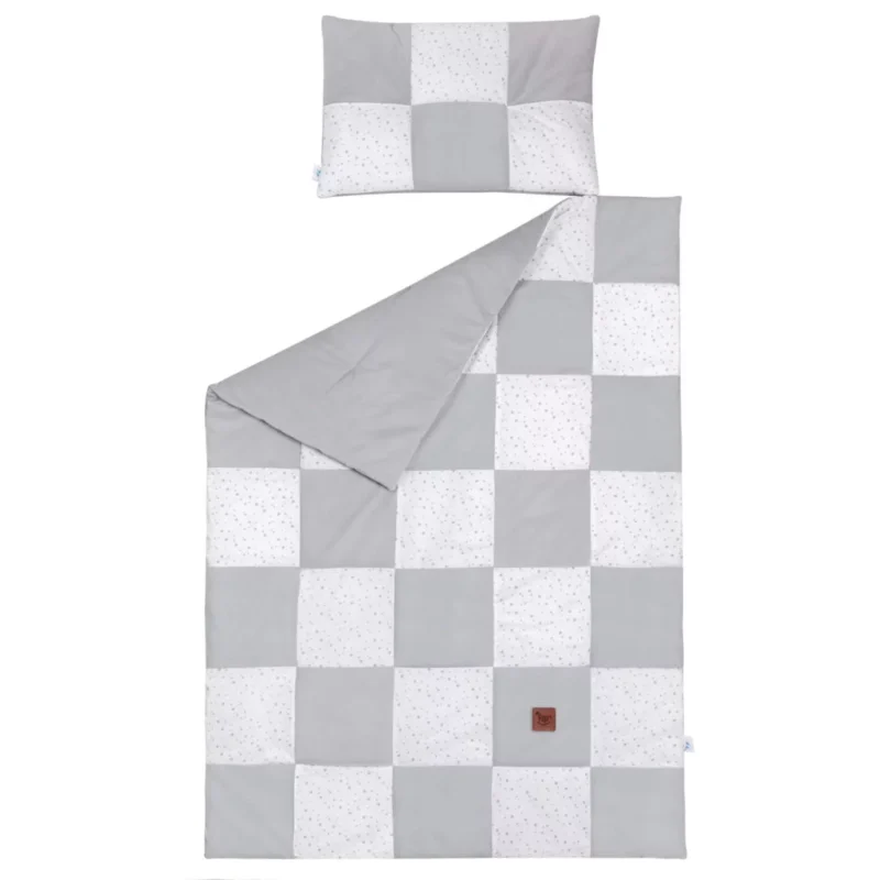Patchwork paplan 100x140 lapos párnával 40x60 - Grey Galaxy - pamut/velvet - Image 3