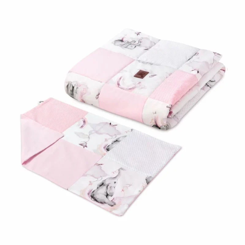 Patchwork paplan 100x140 párnahuzattal 40x60 - Eledreams Pink - pamut - Image 5