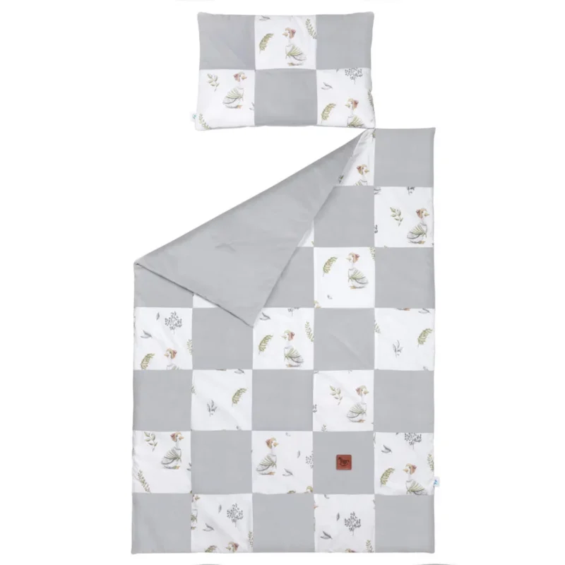 Patchwork paplan 100x140 lapos párnával 40x60 - Lady Goose - pamut/velvet - Image 3