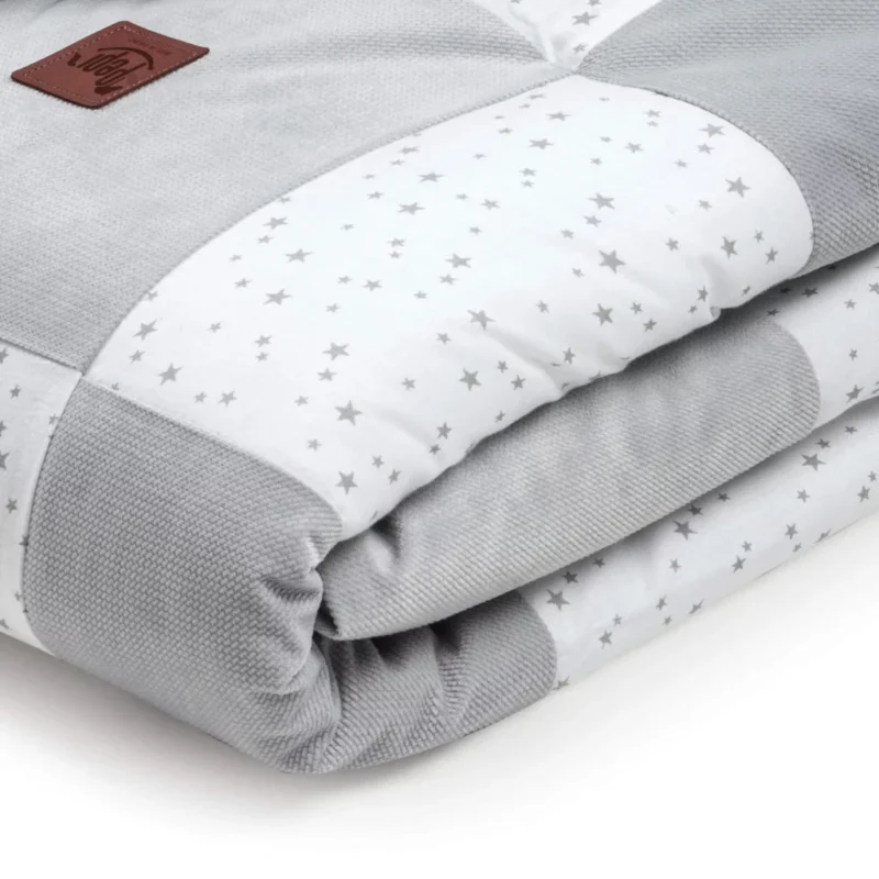 Patchwork paplan 100x140 lapos párnával 40x60 - Grey Galaxy - pamut/velvet - Image 4