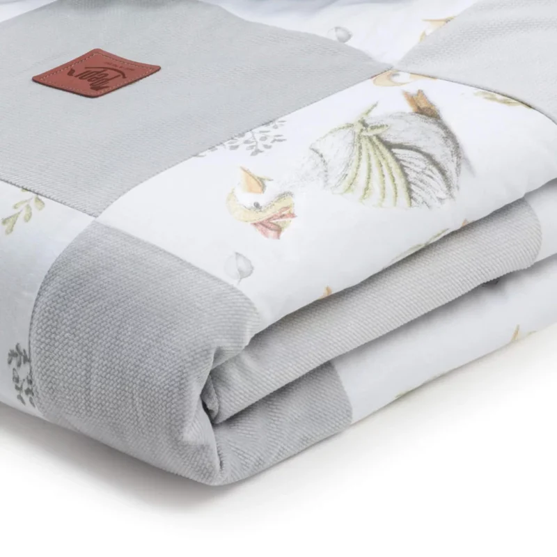 Patchwork paplan 100x140 lapos párnával 40x60 - Lady Goose - pamut/velvet - Image 4