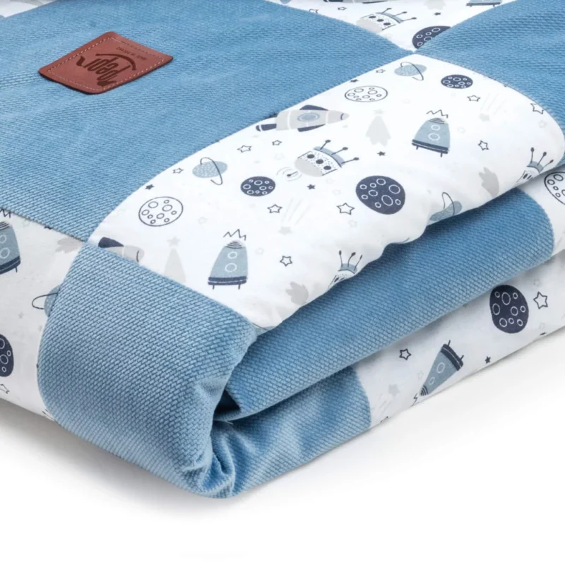 Patchwork paplan 100x140 lapos párnával 40x60 - Magic Space - pamut/velvet - Image 4