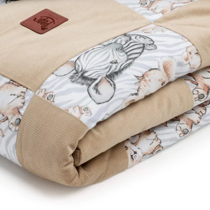 Paplan PATCHWORK 100x140 - Safari cappucino - pamut/velvet - Image 2
