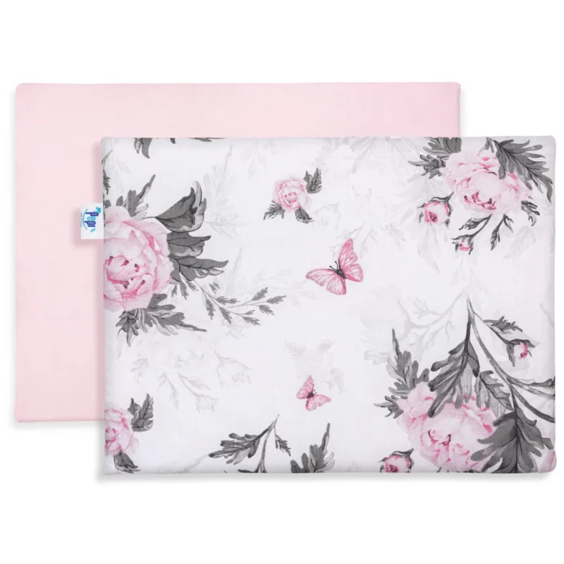 Lapos párna 30×40 - Pink Flowers - pamut - Image 2