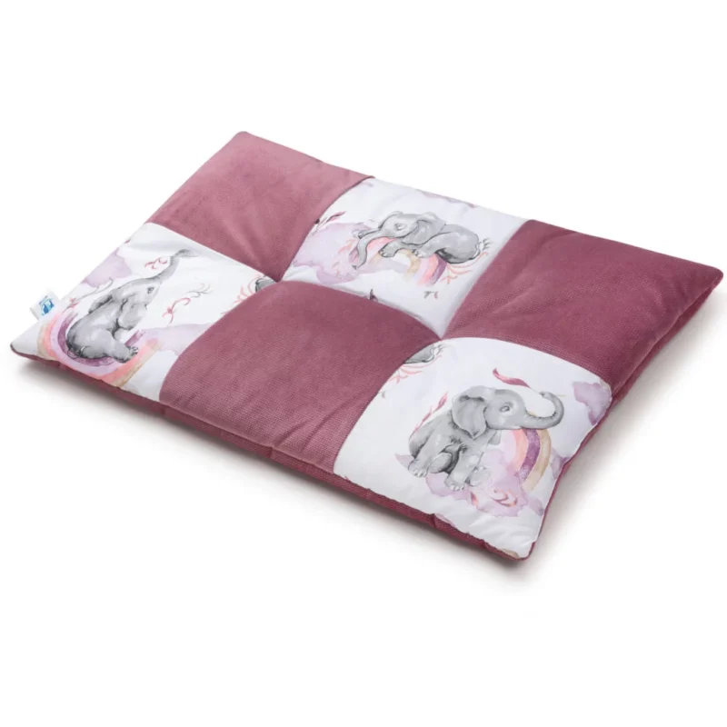 Patchwork paplan 100x140 lapos párnával 40x60 - Eledreams Pink - pamut/velvet - Image 2