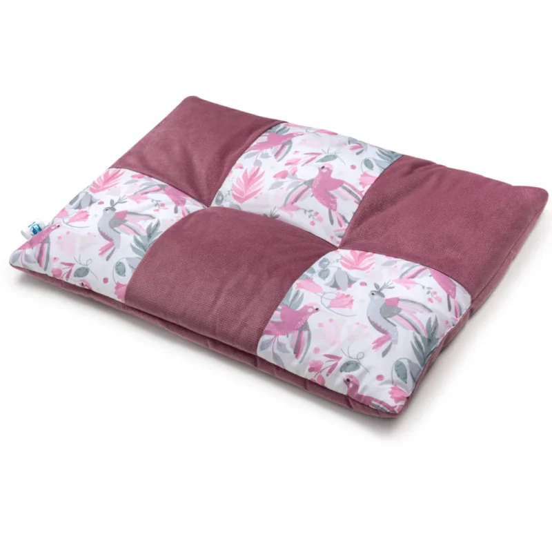 Patchwork paplan 100x140 lapos párnával 40x60 - Hummingbird old rosa - pamut/velvet - Image 2