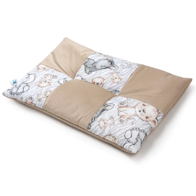 Lapos párna PATCHWORK 60x40 - Safari cappucino - pamut/velvet