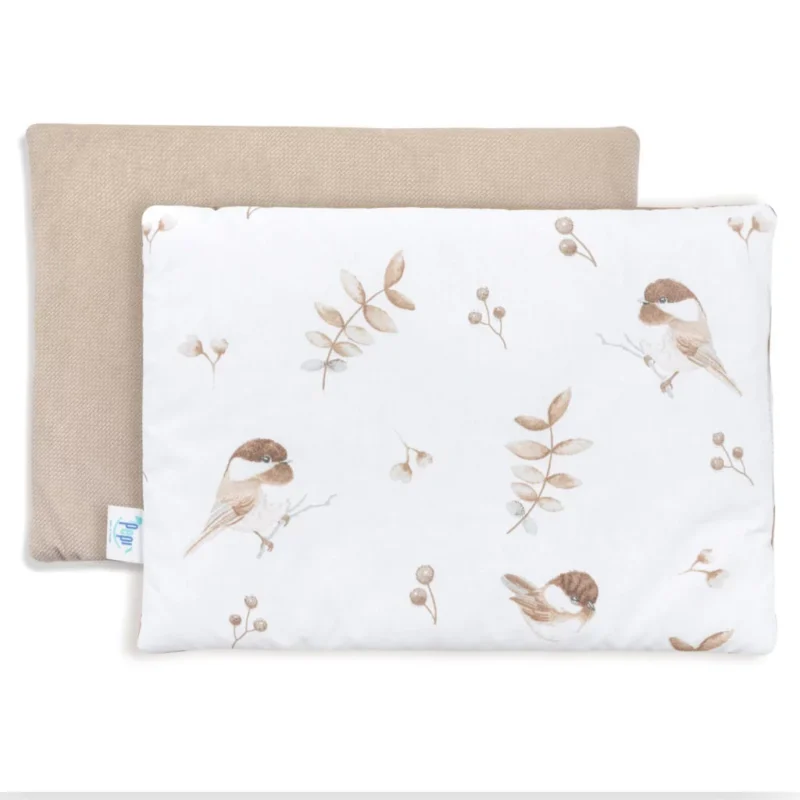 Lapos párna 25×35 - Lovely Bird cappucino - pamut/velvet