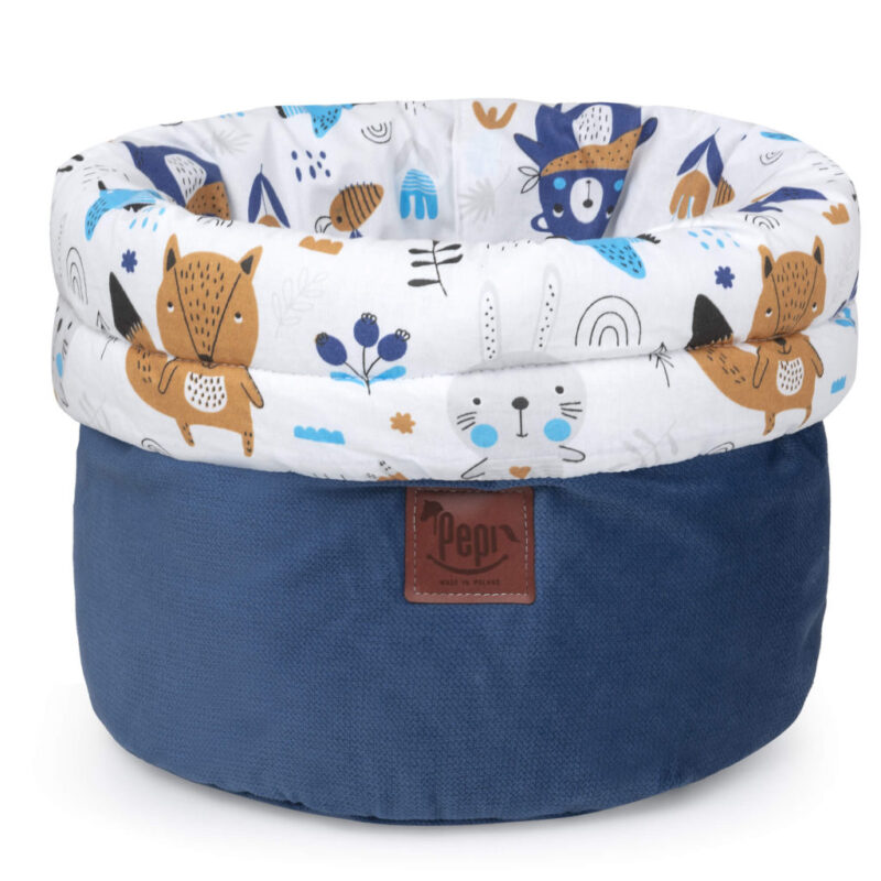 Kosárka babakellékekhez - Blue Bear - pamut/velvet