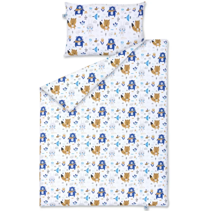 Gyermek ágyneműgarnitúra - 120×90 paplanhuzat és 40×60 párnahuzat pamut - Blue Bear - Image 3