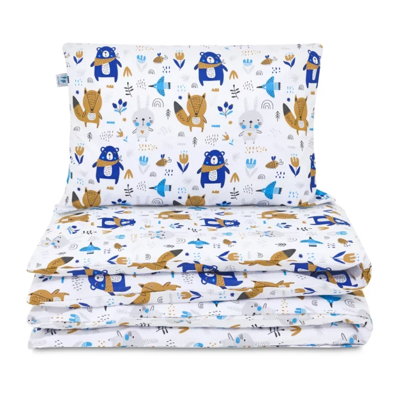 Gyermek ágyneműgarnitúra - 120×90 paplanhuzat és 40×60 párnahuzat pamut - Blue Bear