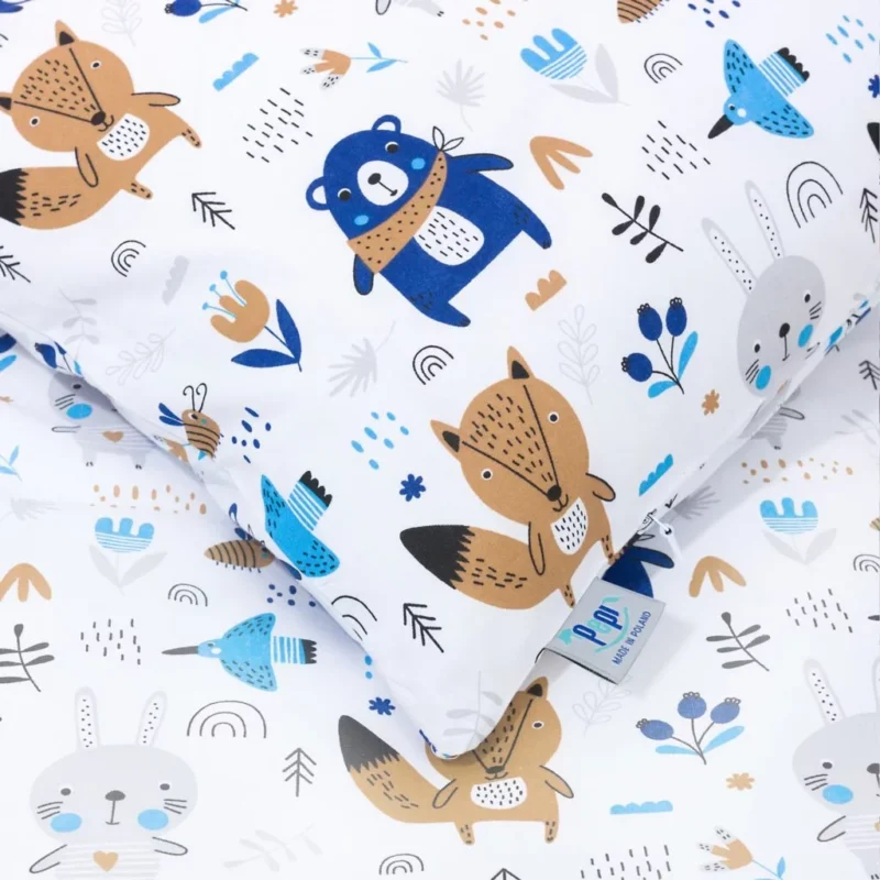 Gyermek ágyneműgarnitúra - 120×90 paplanhuzat és 40×60 párnahuzat pamut - Blue Bear - Image 2