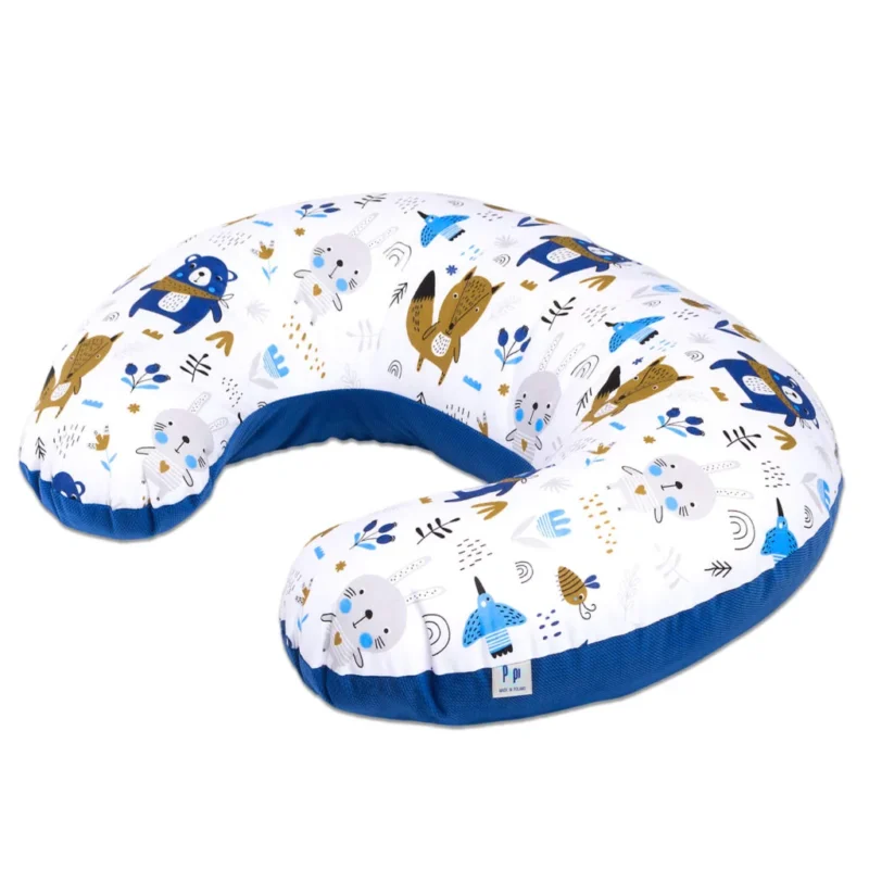 Kifli szoptatós párna - Blue Bear - pamut/velvet