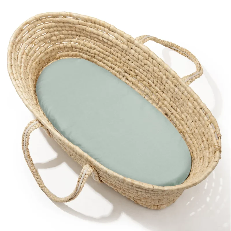 Lepedő mózeskosárba gumis - Sage - Image 2