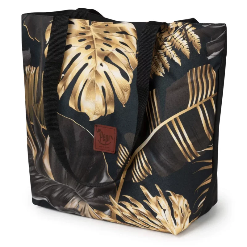 Városi táska A4-es - Golden Flowers Black