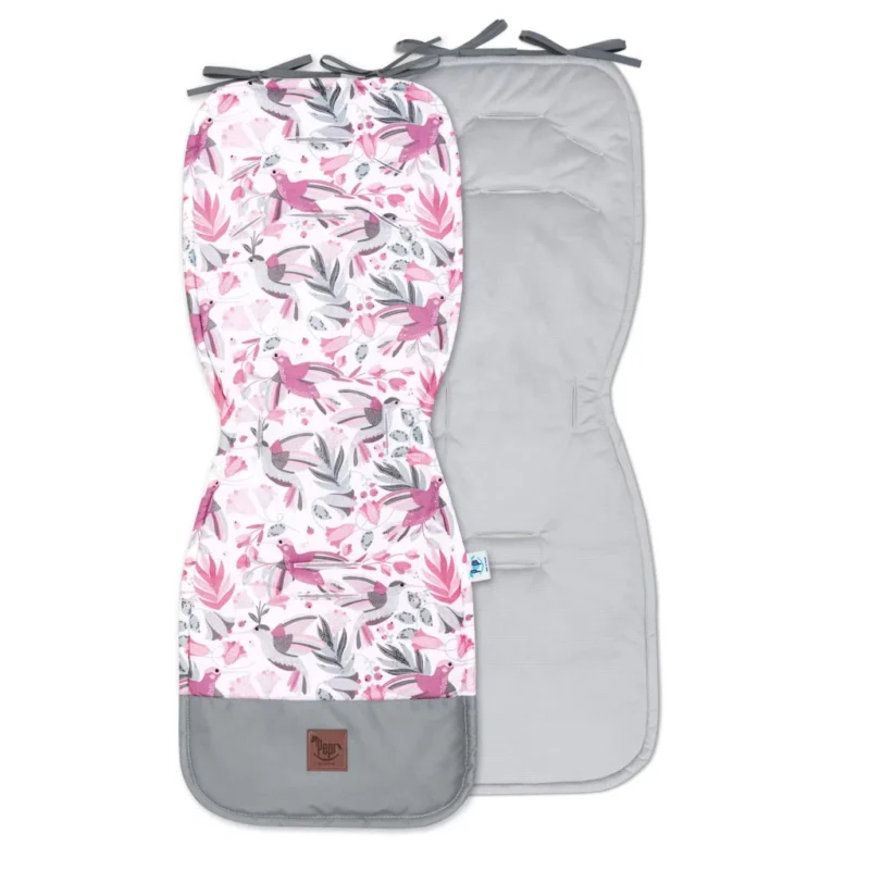 Babakocsi betét 5az1-ben szett - Hummingbird grey - pamut/velvet - Image 2