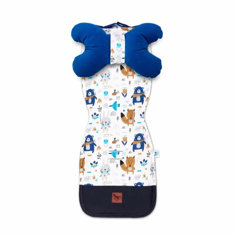 Babakocsi betét 5az1-ben szett - Blue Bear - pamut/velvet - Image 2