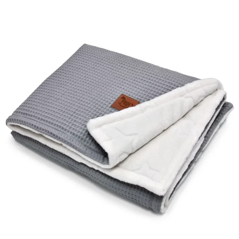 Téli takaró 75x100 - grey - plüss/gofri pamut