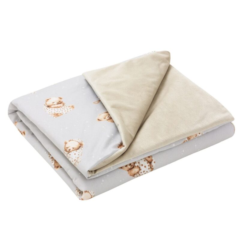 Paplan 100x135 - Sleeping Teddy Bear cappucino - pamut/velvet