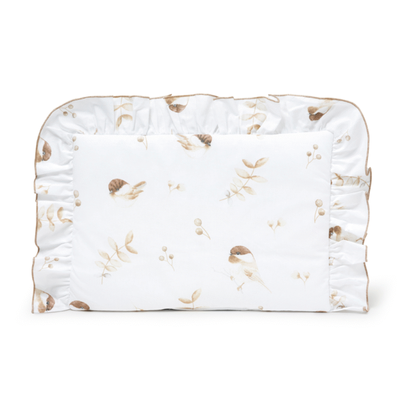 Lapos párna fodrokkal 25×35 - Lovely Bird - pamut